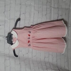 Goodland red white smocked dress sz 6 beach summer new with tags K83